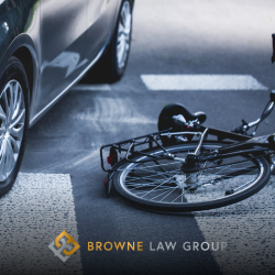 A bicycle lying on its side in the street a Phoenix bike accident